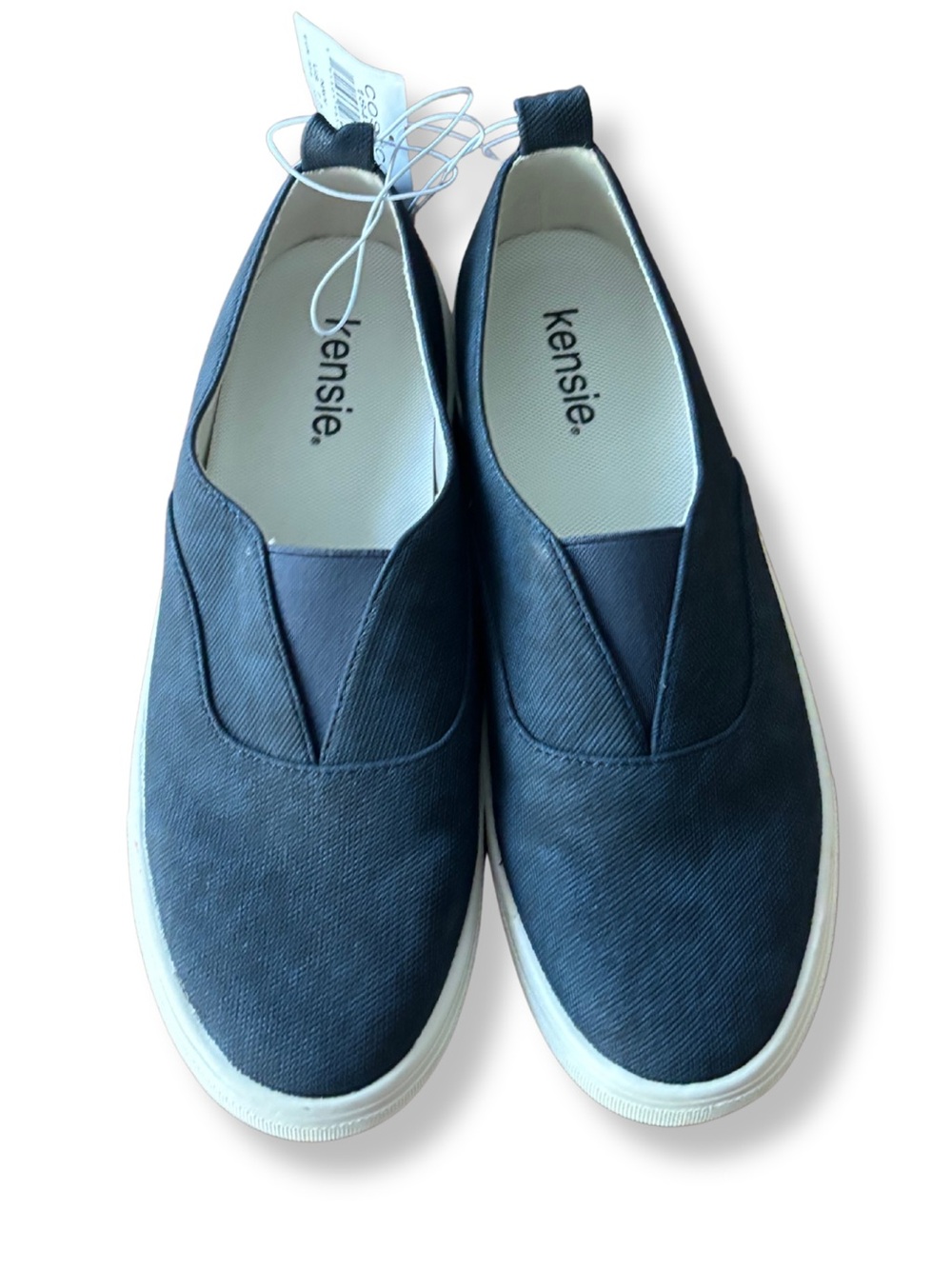 Kensie Slip On Sneakers Navy Canvas Casual Comfort Shoes Women’s 7.5 NWT